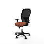 Chaise Alocén Synchro 3 positions tissu Marron Maille Noir Structure polyamide noire Accoudoir 1D Sans appui-tête Roulettes pour moquette
