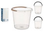 ARTE REGAL Seau Transparent 13L avec Anse, Assortiment de 3 Couleurs Sombres