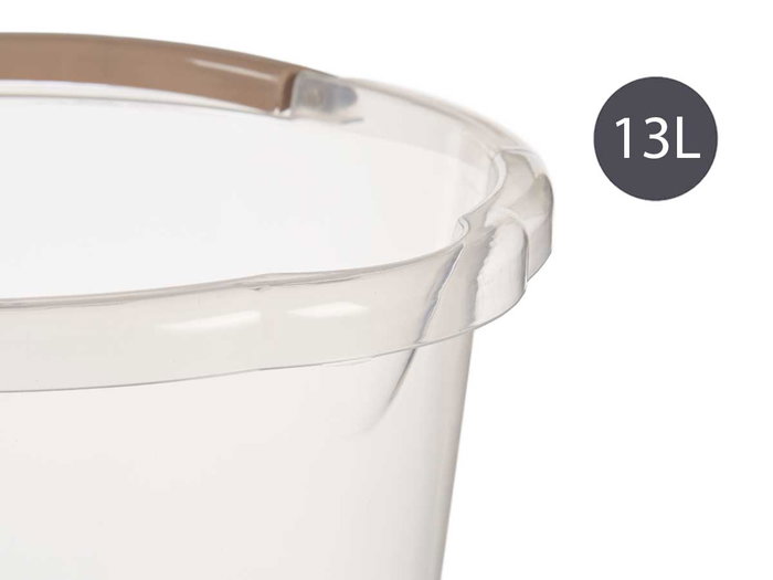 ARTE REGAL Seau Transparent 13L avec Anse, Assortiment de 3 Couleurs Sombres