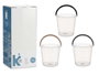 ARTE REGAL Seau Transparent 13L avec Anse, Assortiment de 3 Couleurs Sombres