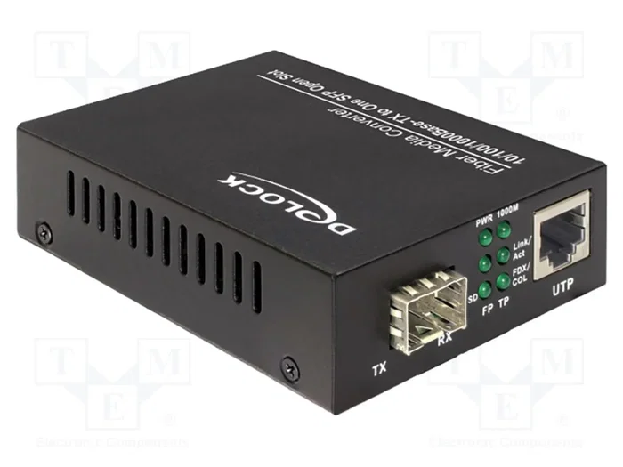 DELOCK Convertisseur DC 5,5/2,1, RJ45 et SFP, Noir DELOCK Convertisseur DC 5,5/2,1, RJ45 et SFP, Noir