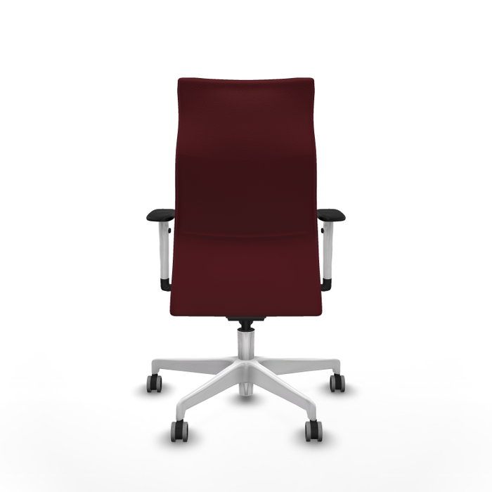 Piqueras Y Crespo Fauteuil Albacete, Mécanisme Synchrone, Similicuir Granat, Base Blanche