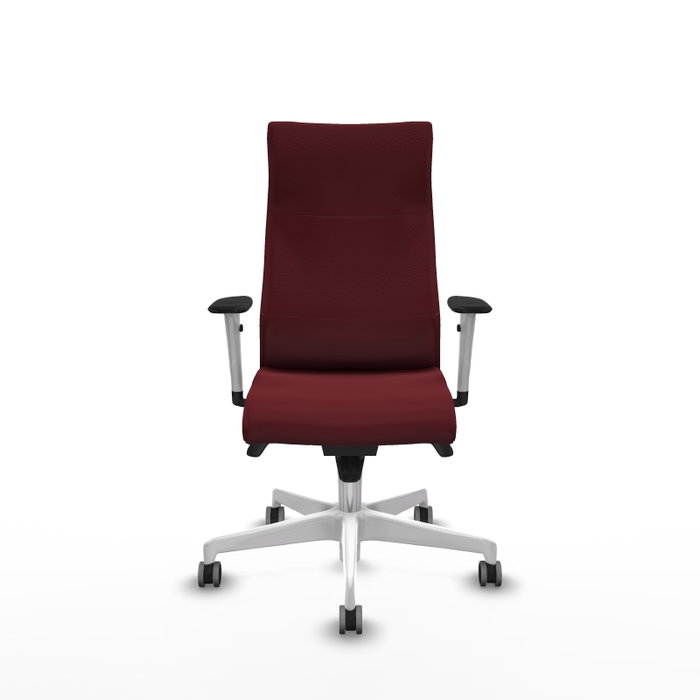 Piqueras Y Crespo Fauteuil Albacete, Mécanisme Synchrone, Similicuir Granat, Base Blanche