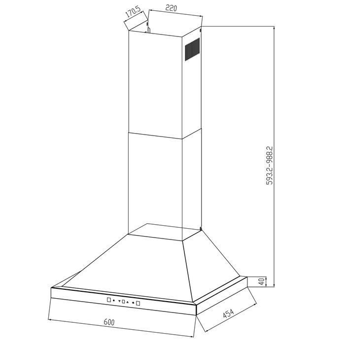 Hotte standard Cecotec Flux PT 604400 Noir