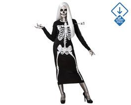 Déguisement pour Adultes Squelette Femme Noir
