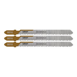 Wolfcraft Lames de scie sauteuse bimétalliques à tige en T, 50 mm, 3 pcs