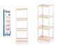 Berilo Étagère Carrée 4 Niveaux Bambou Rose Naturel 35x100x30 cm
