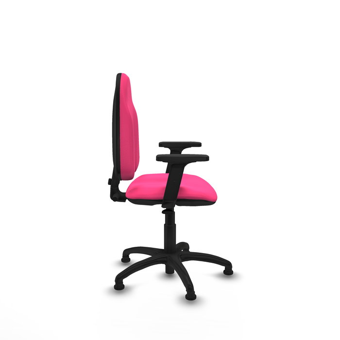 Chaise Algarra Contact permament de base Cuir écologique Rose Structure polyamide noire Accoudoir 2D Sans appui-tête Patins de chaises