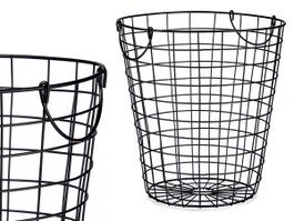 KINVARA Panier en acier noir