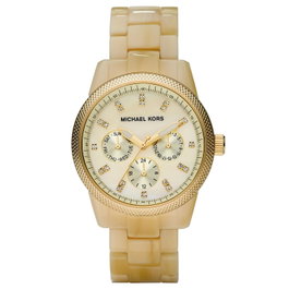 Michael Kors MK5039 montre analogique beige et or