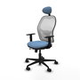 Piqueras y Crespo Chaise de Bureau Jorquera Bleu ciel et Blanc