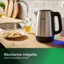 Philips HD9350/90 Bouilloire électrique 1.7L 2200W en inox - Collection Métal - Anti-calcaire, sécurité, ouverture large et indicateur 1 tasse