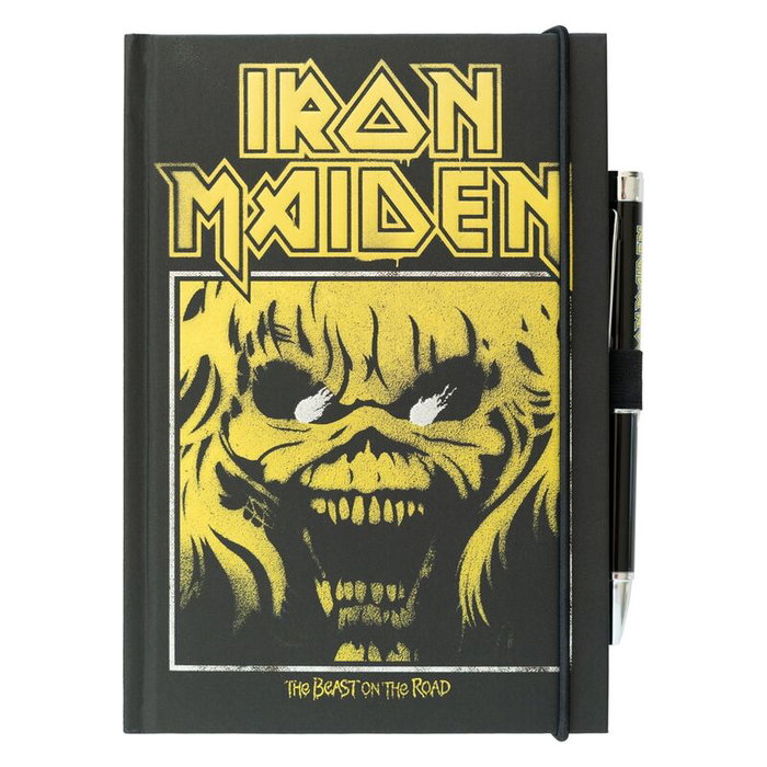 ERIK - Cahier premium A5 avec stylo projecteur Iron Maiden - 96 pages, couverture rigide, livré avec stylo et piles ERIK - Cahier premium A5 avec stylo projecteur Iron Maiden - 96 pages, couverture rigide, livré avec stylo et piles