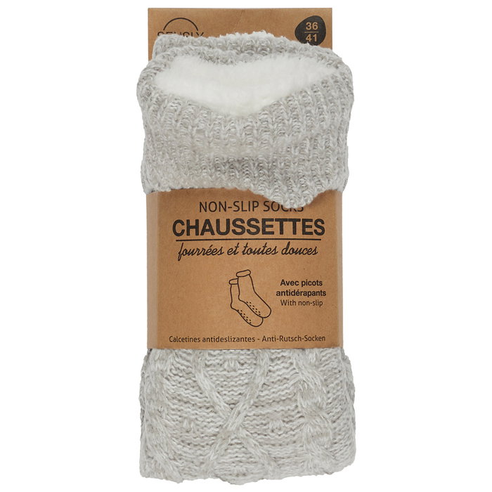 Sensly Chaussettes Sherpa Grises Sensly Chaussettes Sherpa Grises