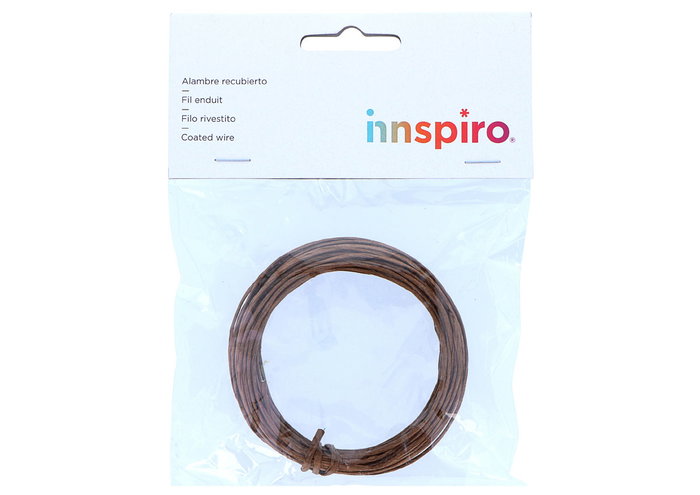 Innspiro Fil de fer rond recouvert de papier marron 3mm x 10m