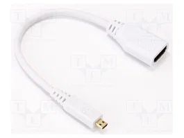 RASPBERRY PI Cordon de raccord HDMI socle vers micro HDMI prise, blanc, 235mm