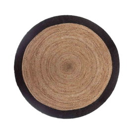 Atmosphera Tapis en jute noir Ø 120 cm