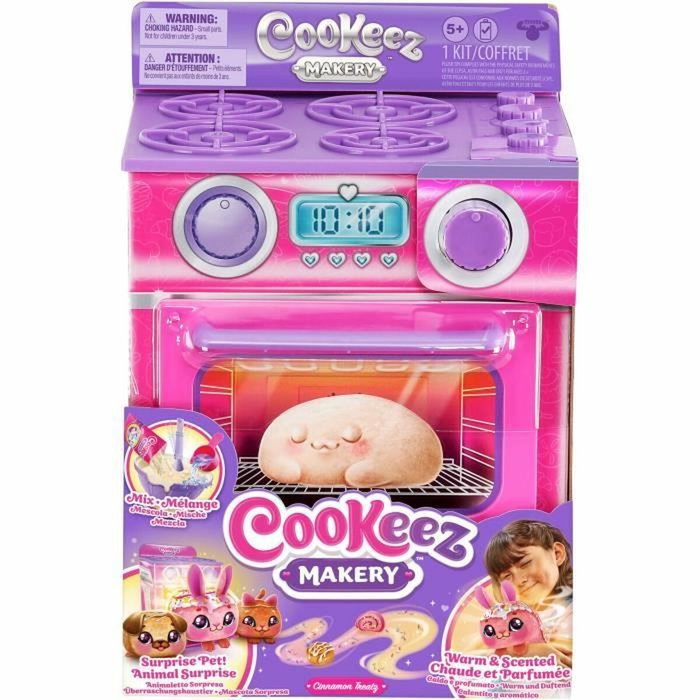 Cookeez Makery Fabrique à Pâtisserie Rose avec Four Interactif et Peluche Parfumée