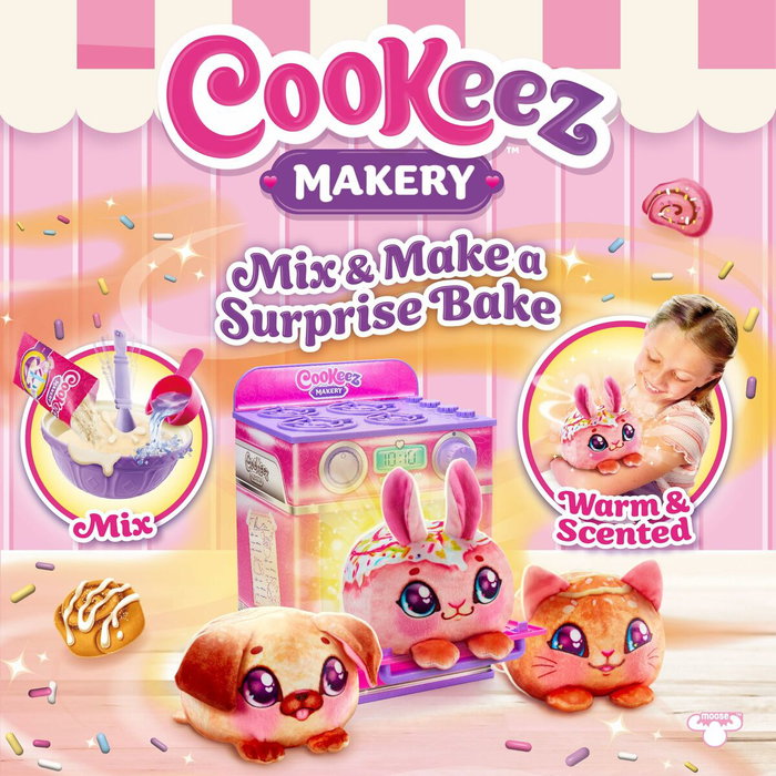Cookeez Makery Fabrique à Pâtisserie Rose avec Four Interactif et Peluche Parfumée