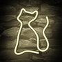 Forever Lampe Néon LED Chat Lumière Blanche Chaude USB/Piles Décoration Bureau