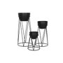 Home ESPRIT Set de 3 pots de fleurs Noir Métal