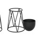 Home ESPRIT Set de 3 pots de fleurs Noir Métal