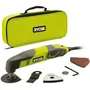Ryobi Outil Multifonction Oscillant 200W RMT200-S avec Lames, Plateau et Abrasifs pour Scier, Couper, Poncer