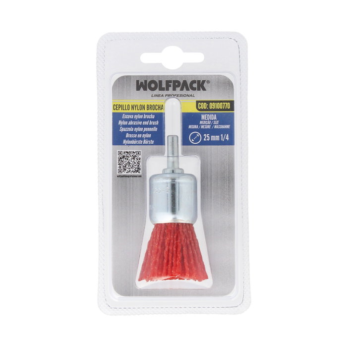 WOLFPACK LINEA PROFESIONAL Brosse en nylon Ø 25 mm avec tige 1/4''