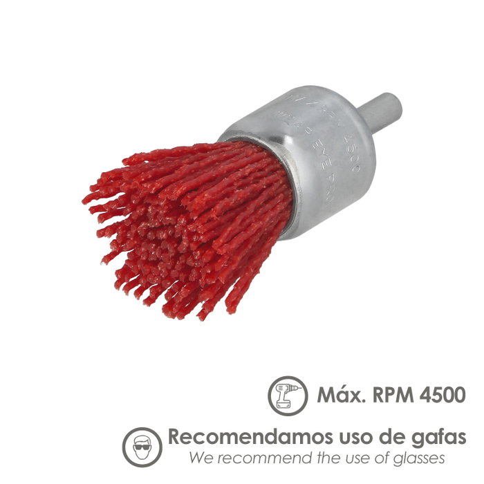 WOLFPACK LINEA PROFESIONAL Brosse en nylon Ø 25 mm avec tige 1/4''