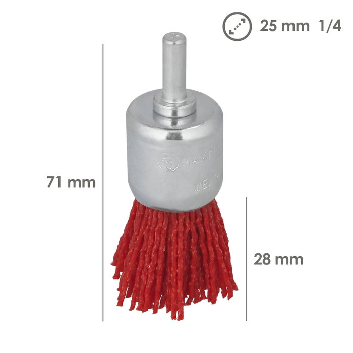 WOLFPACK LINEA PROFESIONAL Brosse en nylon Ø 25 mm avec tige 1/4''