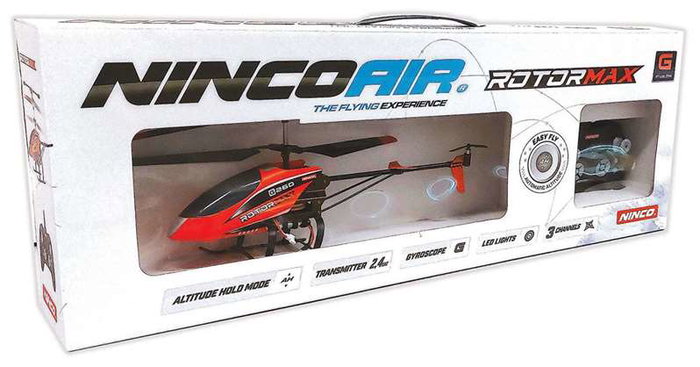 Ninco Helicoptero Radio Control Rotormax 2.4Ghz avec Bateria et Cargador - 38x15x8.5cm - Jouet RC Age 8-99 Ans