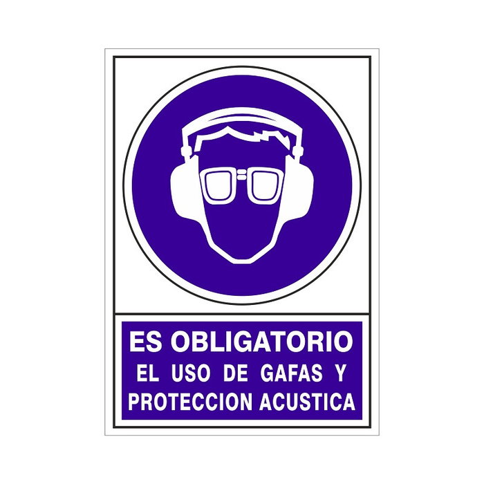 DUVER Signal de sécurité obligatoire port de lunettes et protections acoustiques 295x210 mm DUVER Signal de sécurité obligatoire port de lunettes et protections acoustiques 295x210 mm