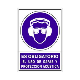 DUVER Signal d'obligation port de lunettes et protections acoustiques