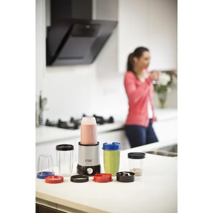 Russell Hobbs 23180-56 Extracteur de nutriments NutriBoost, 700W, Acier Inoxydable, 3x700ml + 2x350ml, 2 lames