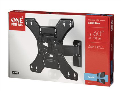 One For All WM4441 Support TV mural pivotant SOLID 90° - Compatible VESA 75x75 à 400x400 - Pour écrans de 13 à 60 pouces