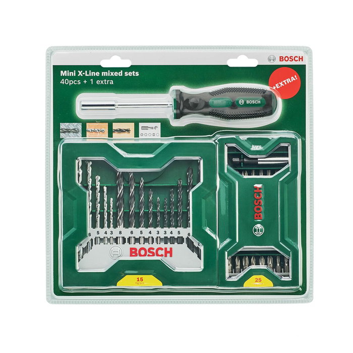 Bosch Jeu de 41 embouts + tournevis porte-embout Mini X-Lin