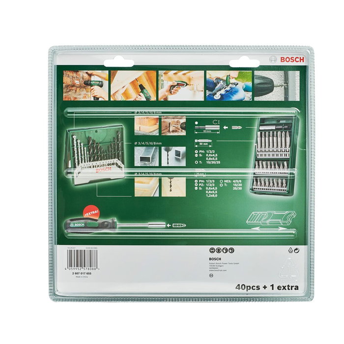 Bosch Jeu de 41 embouts + tournevis porte-embout Mini X-Lin