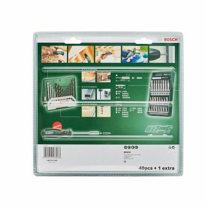 Bosch Jeu de 41 embouts + tournevis porte-embout Mini X-Lin