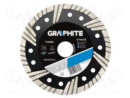 GRAPHITE Disque diamant Turbo pour coupe de béton et pierre 125mm