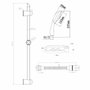 Edouard Rousseau Barre de douche avec douchette Stop'o 3 jets, Chrome