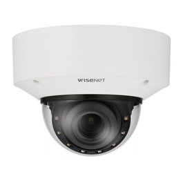 Hanwha Caméra de dôme antivandalisme intérieure Wisenet X AI 4MP 60 ips, objectif motorisé 2.8-10 mm, 120 dB WDR, IR 40 m, IP66, PoE