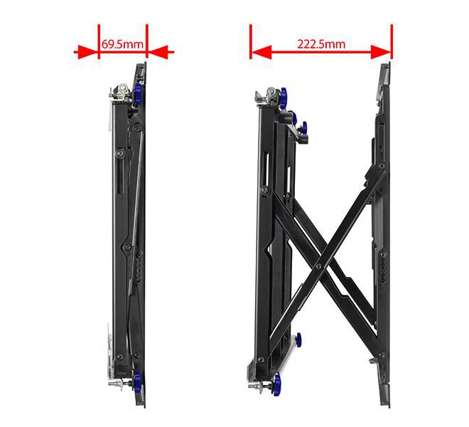 B-Tech BT8312 Support videowall modulaire profil mince avec micro-ajustement et ouverture soft (VESA 600x400)