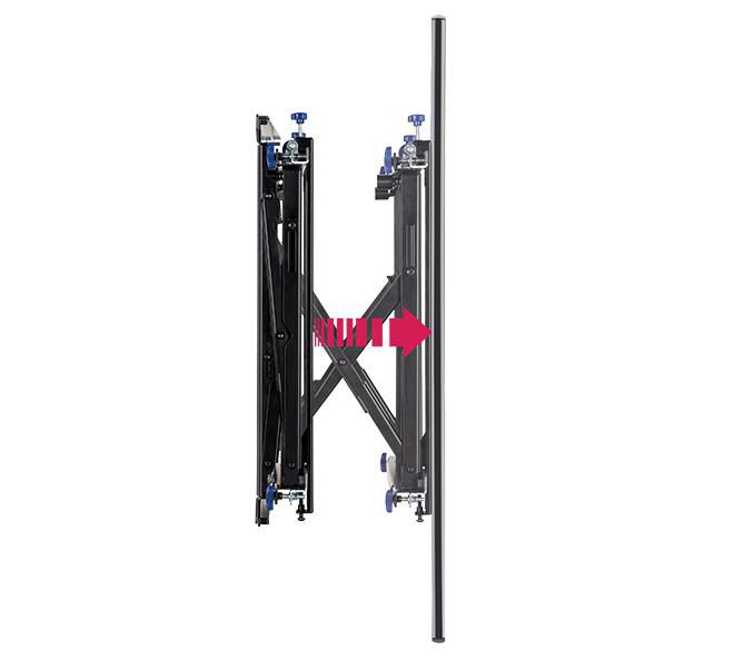 B-Tech BT8312 Support videowall modulaire profil mince avec micro-ajustement et ouverture soft (VESA 600x400)