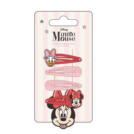 Cerdá Accessoires Cheveux 4 Clips Minnie Rouge 6,5 x 12,5 x 0,1 cm
