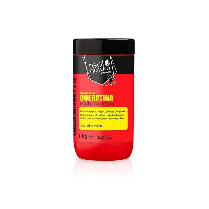 Real Natura - Masque sans sel à charge rapide de kératine pour cheveux Cinderela, réparation intensive, 1 kg Real Natura - Masque sans sel à charge rapide de kératine pour cheveux Cinderela, réparation intensive, 1 kg