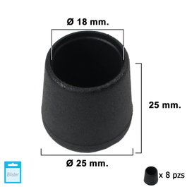 MAURER Embout Conique Noir 18mm, Blister de 8 pièces
