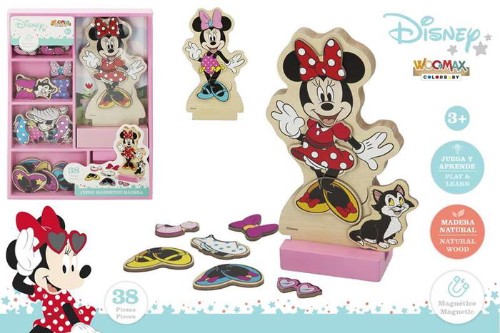 Woomax Jeu magnétique en bois Minnie Disney