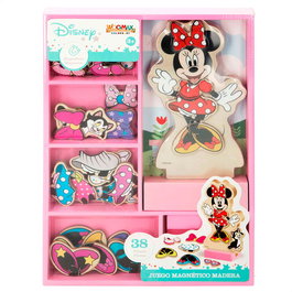 WOOMAX - Jeu magnétique en bois à habiller Minnie Disney - 38 pièces - À partir de 3 ans