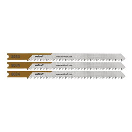 Wolfcraft Lames de scie sauteuse HCS, coupe fine, 65 mm, 3 pcs