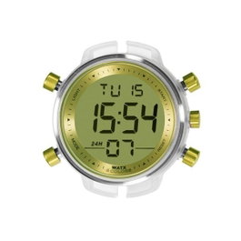 Watxandco RWA1733 montre digitale unisexe transparente et jaune